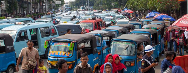 Bumper to bumper traffic on the streets