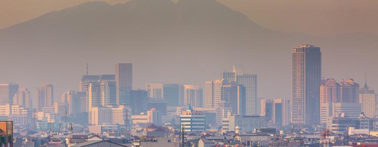 Visible air pollution over the city of Jakarta, Indonesia