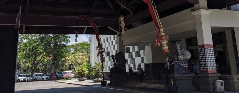 Entrance to Bali Nusa Dua Convention Center in Indonesia