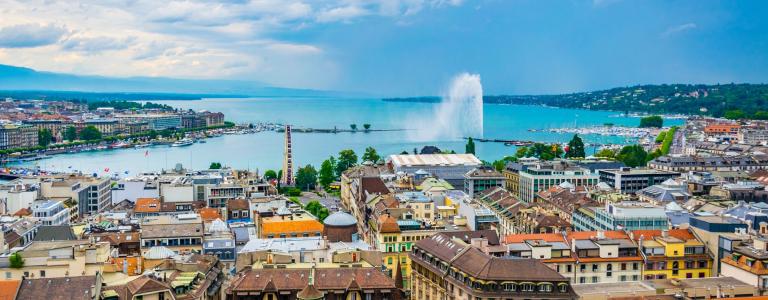 Aerial view of Geneva, Switzerland