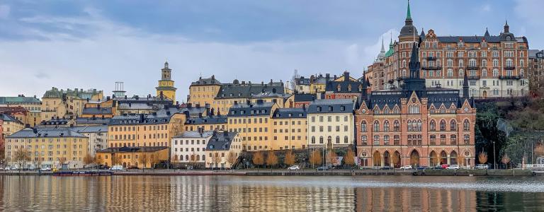 Buildings near water in Stockholm, Sweden