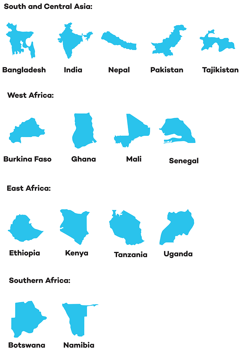 Map of country icons 