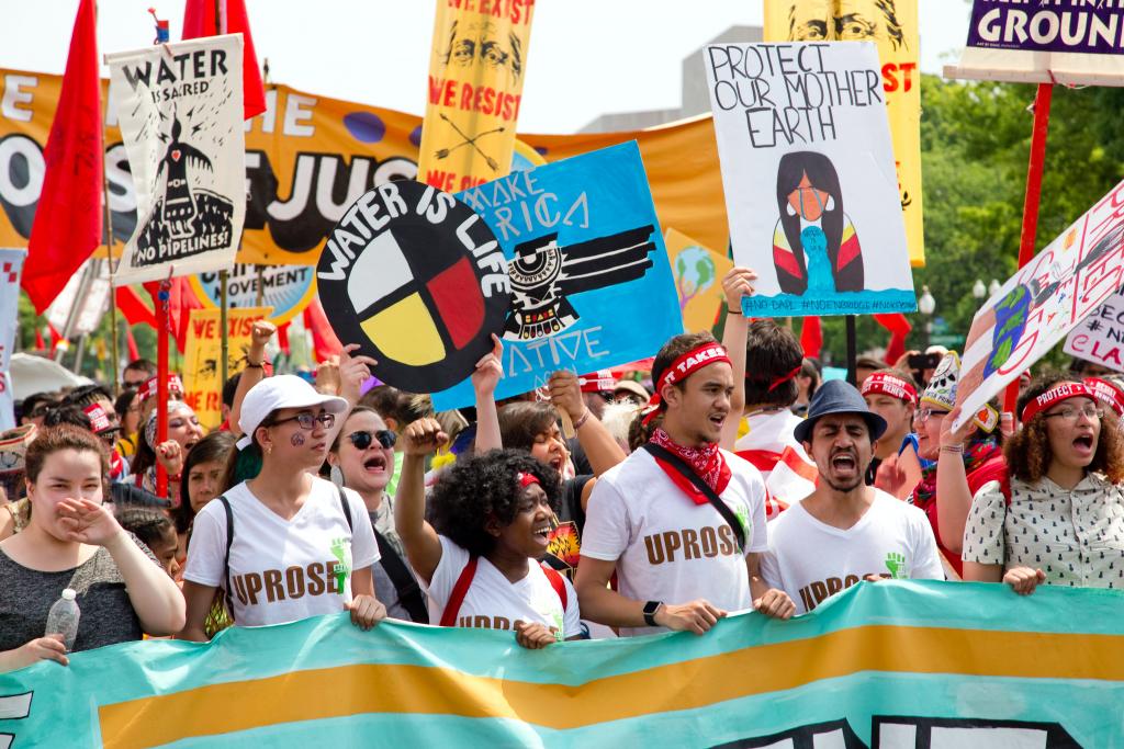 Participants at the 2017 People’s Climate March in Washington, DC