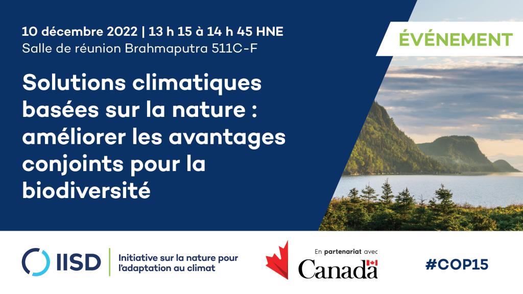 Carte pour un événement à la COP 15 sure les solutions climatiques basées sur la nature