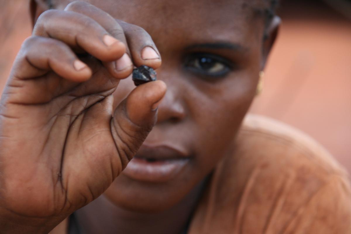 Woman and coal